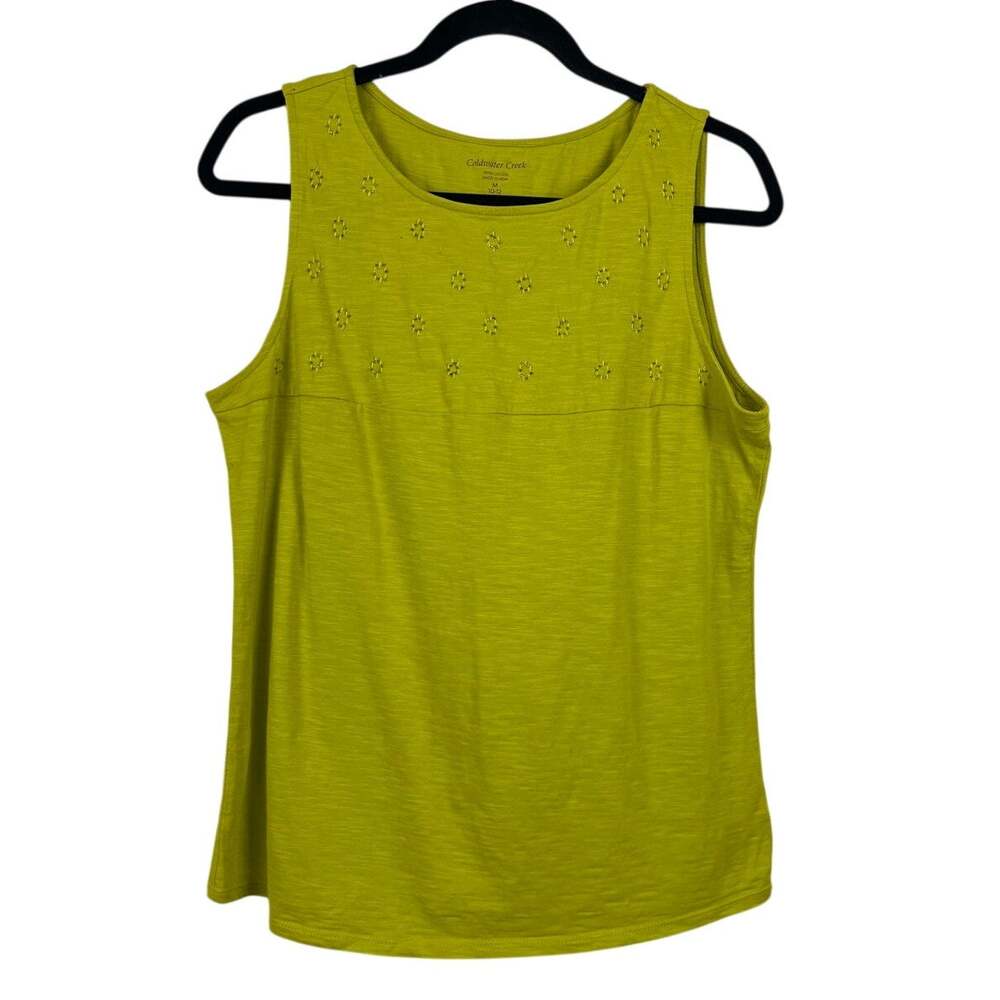 Cold water Creek embroidered Beaded 100% CottonTank Size M 10-12